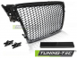 Preview: Upgrade Sportgrill / Kühlergrill für Audi A4 B8 (8K) 08-11 Hochglanz schwarz in Wabendesign